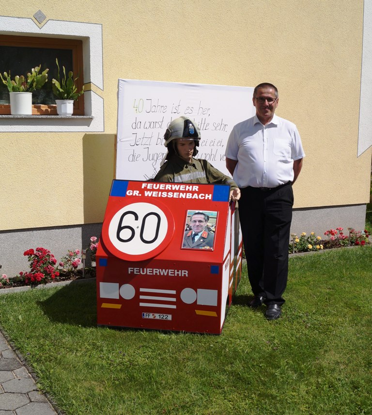 Gratulation zum 60zigsten Geburtstag Feuerwehr Großweißenbach